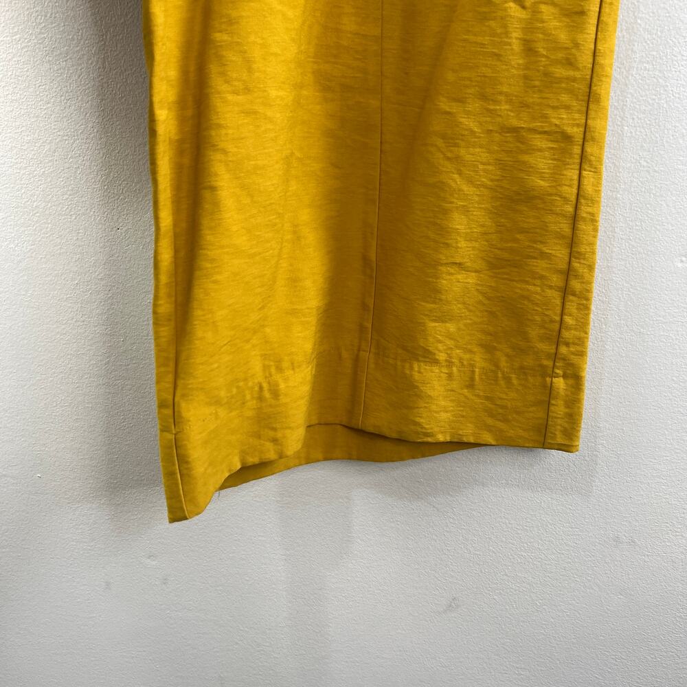 Sheike Yellow Palazzo Pants Pleated High-Rise Back Zip Casual Wide Leg Size 8 - Picture 3 of 9